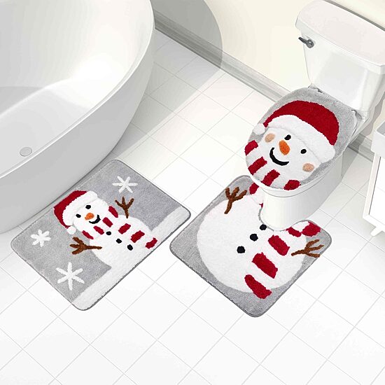 Avanti Snowman Flake 3-pc. Bath Rug Set