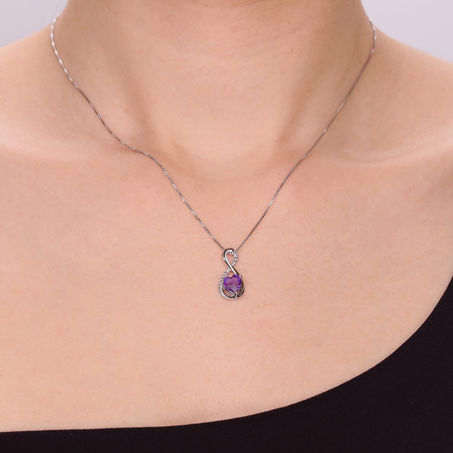 Womens Diamond Accent Lab Created White Opal Sterling Silver Infinity 18 Inch Pendant Necklace