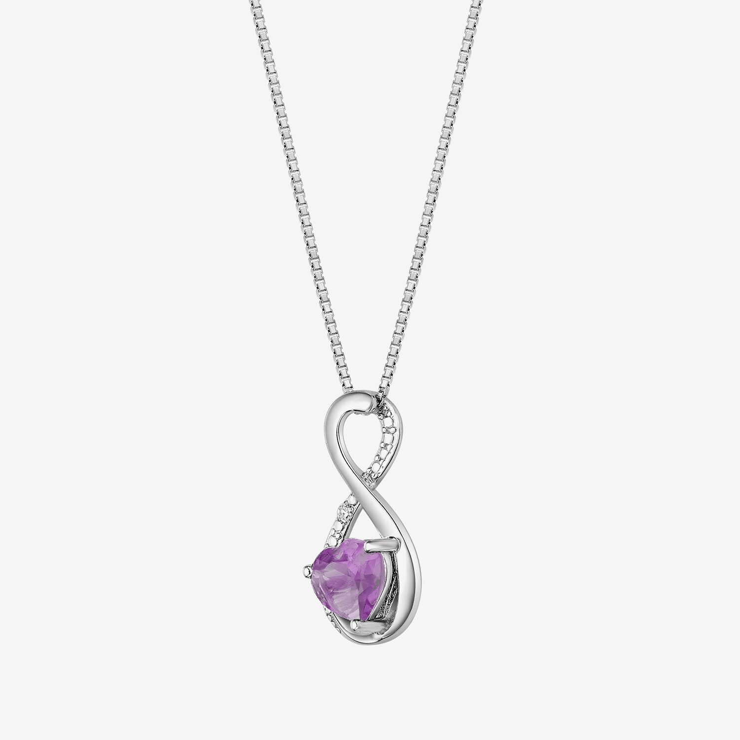 Womens Diamond Accent Lab Created White Opal Sterling Silver Infinity 18 Inch Pendant Necklace