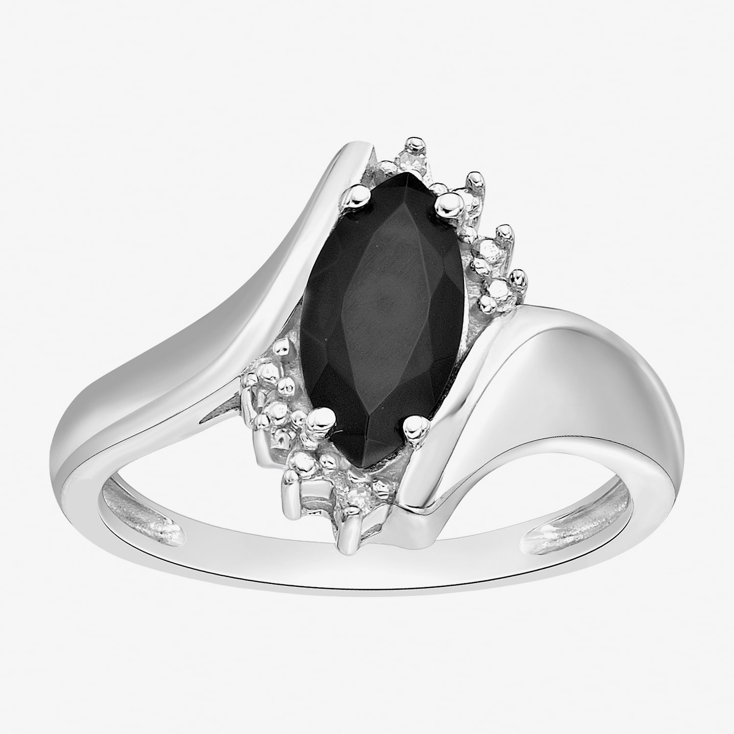 Womens Diamond Accent & Gemstone 10K Marquise Bypass  Cocktail Ring
