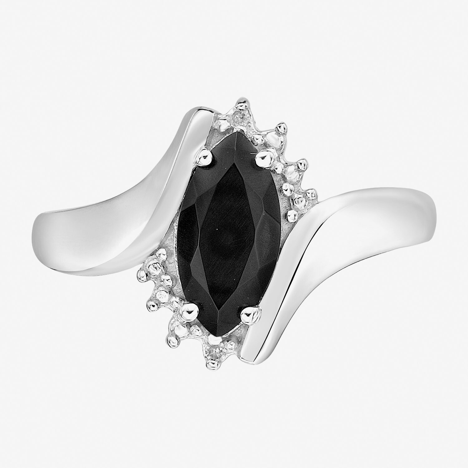Womens Diamond Accent & Gemstone 10K Marquise Bypass  Cocktail Ring