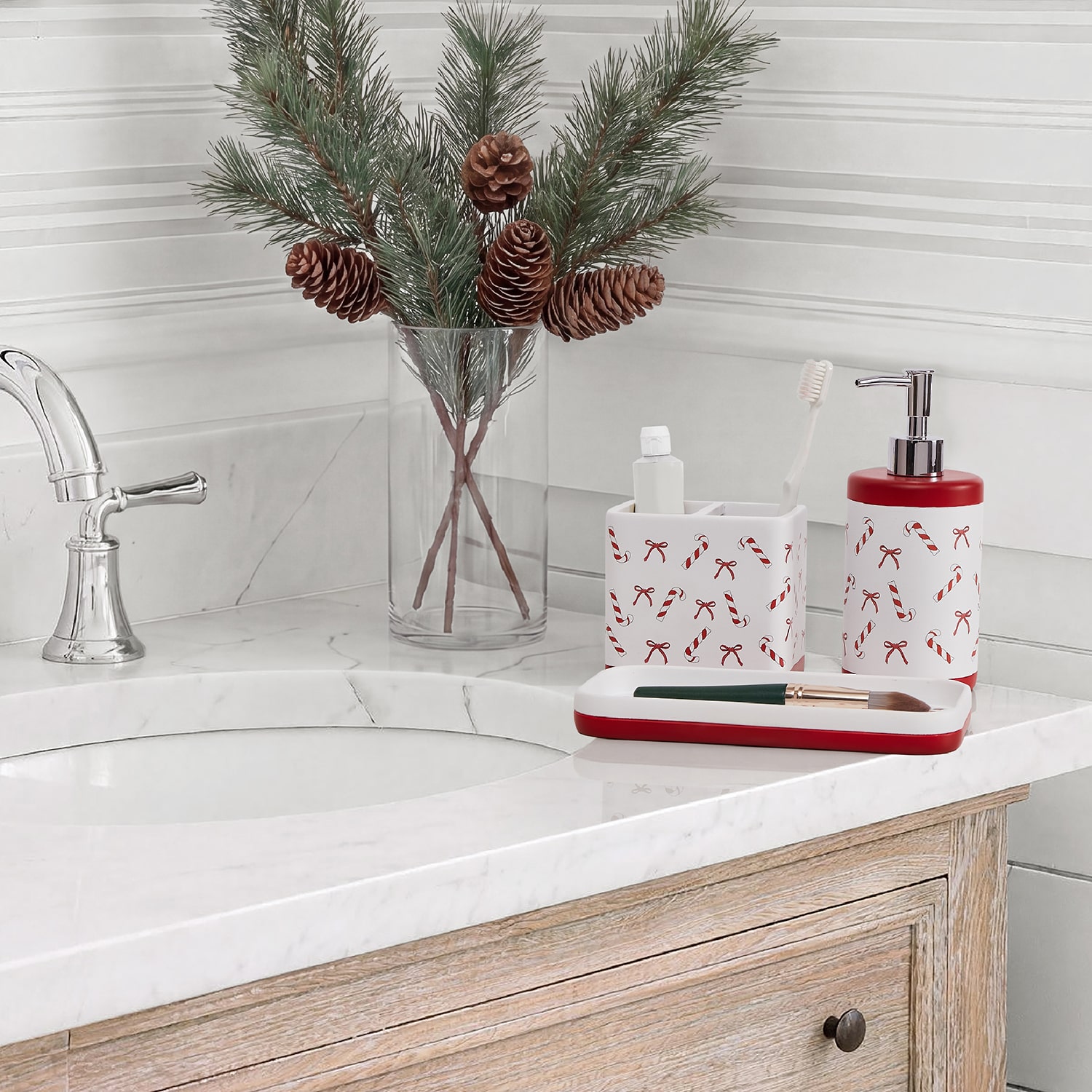 Avanti Candy Cane 3-pc. Bath Accessory Sets