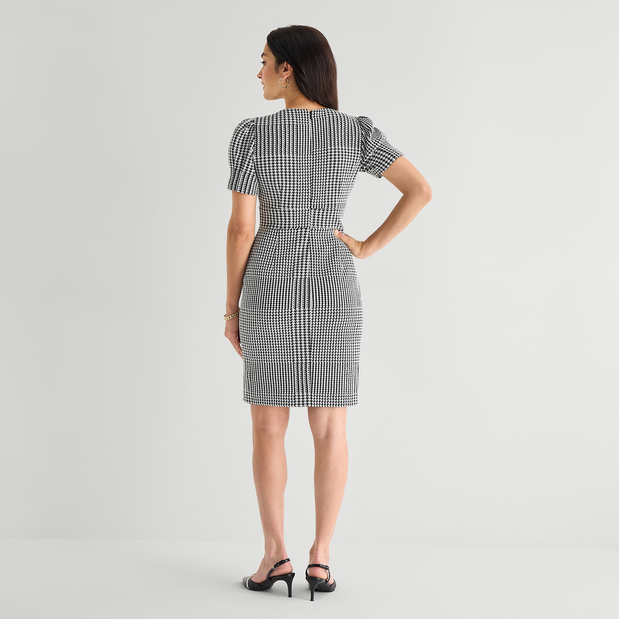 Marc New York Womens V Neck Short Sleeve Sheath Dress
