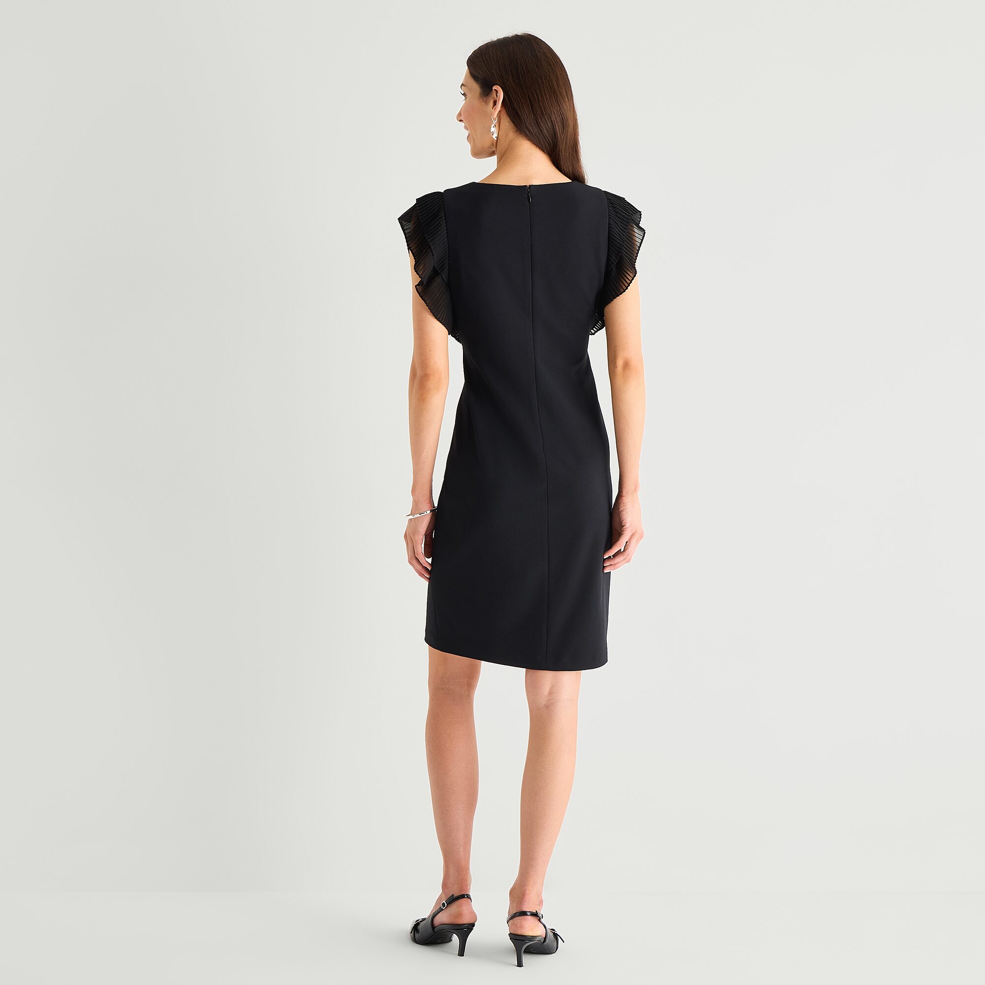 Marc New York Womens Round Neck Short Sleeve Sheath Dress