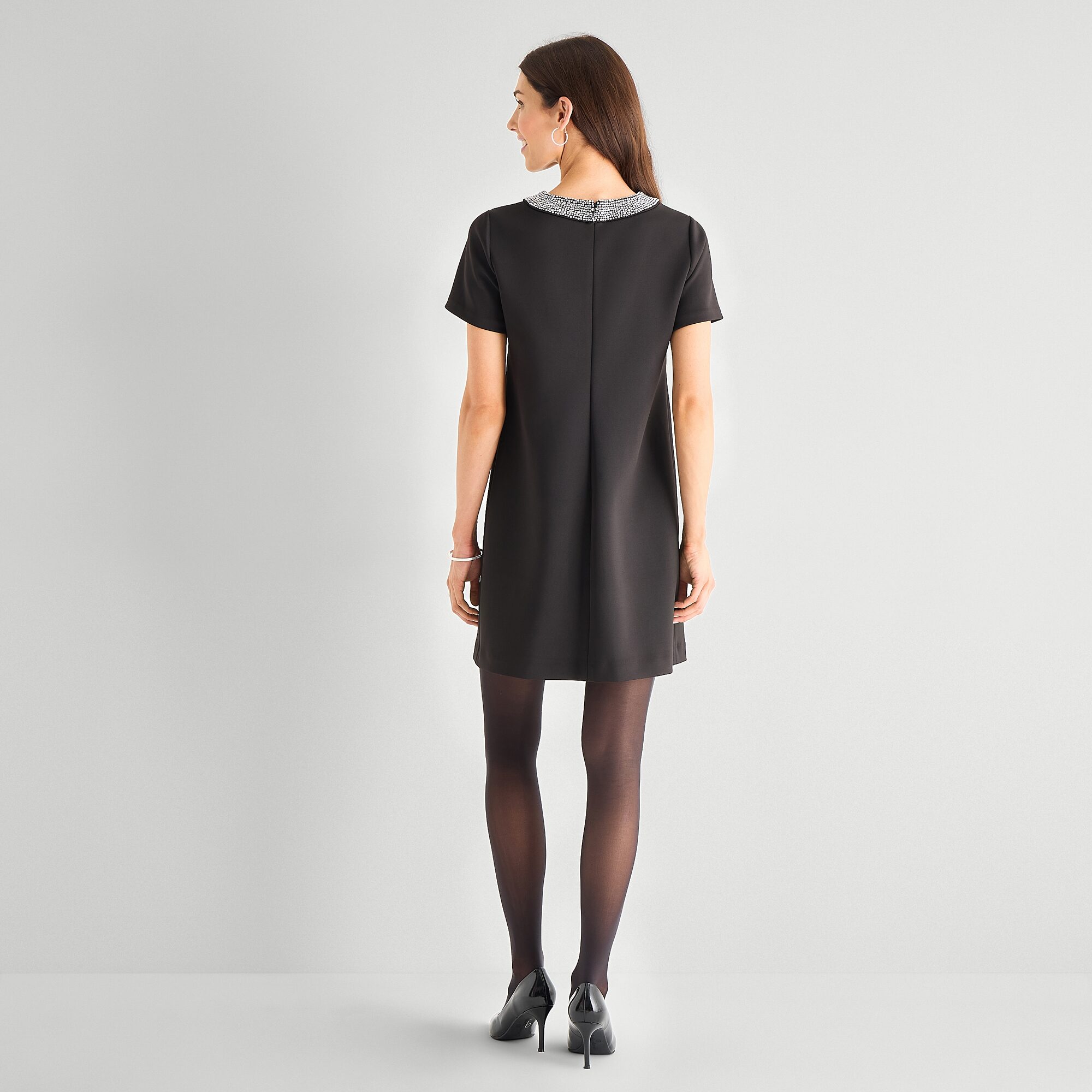 Marc New York Womens Round Neck Short Sleeve Shift Dress