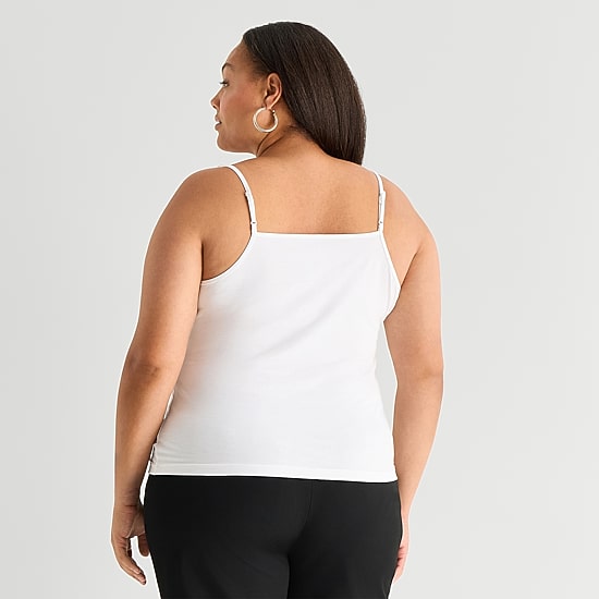 Worthington Womens Plus U Neck Sleeveless Camisole