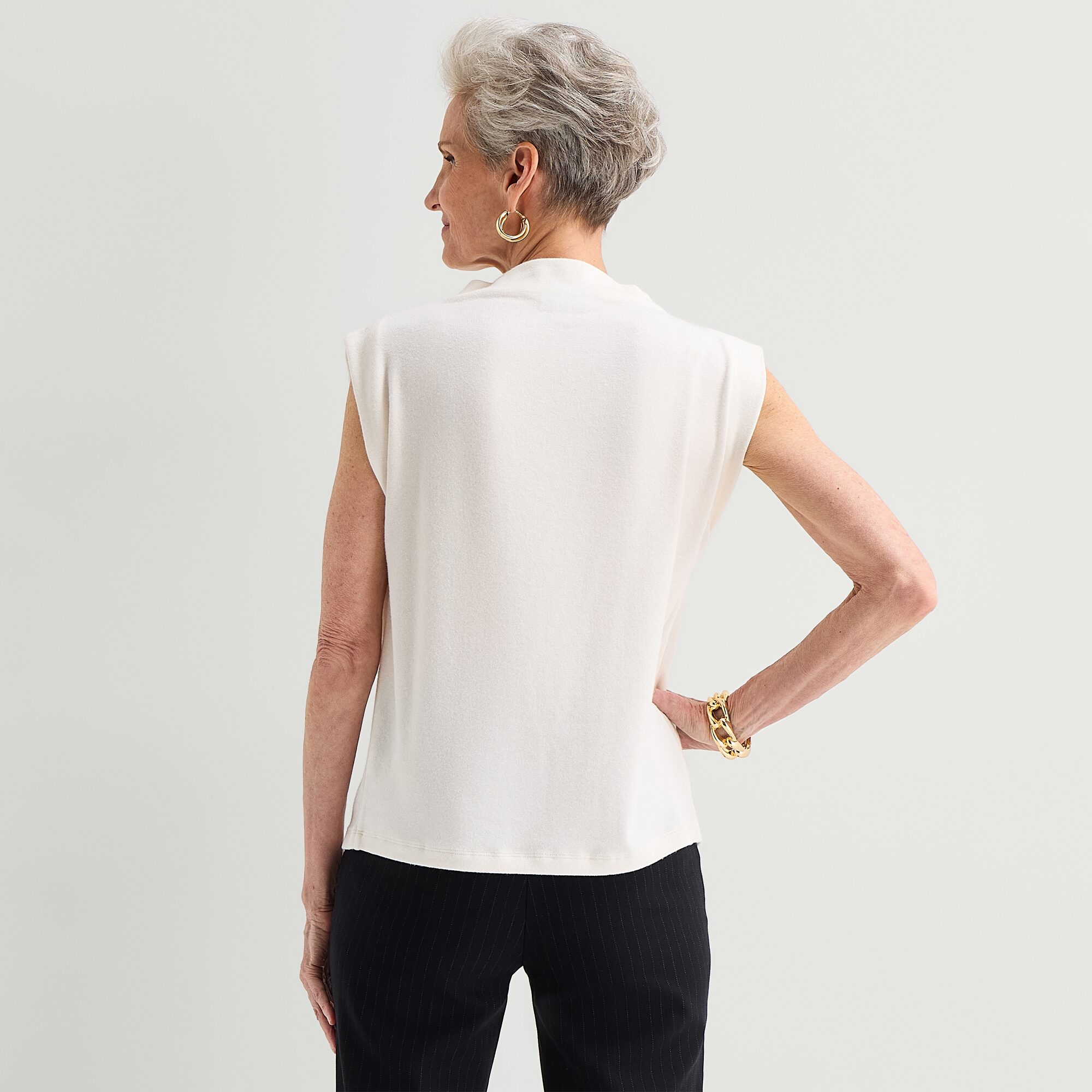 Liz Claiborne Womens Funnel Neck Short Sleeve Blouse