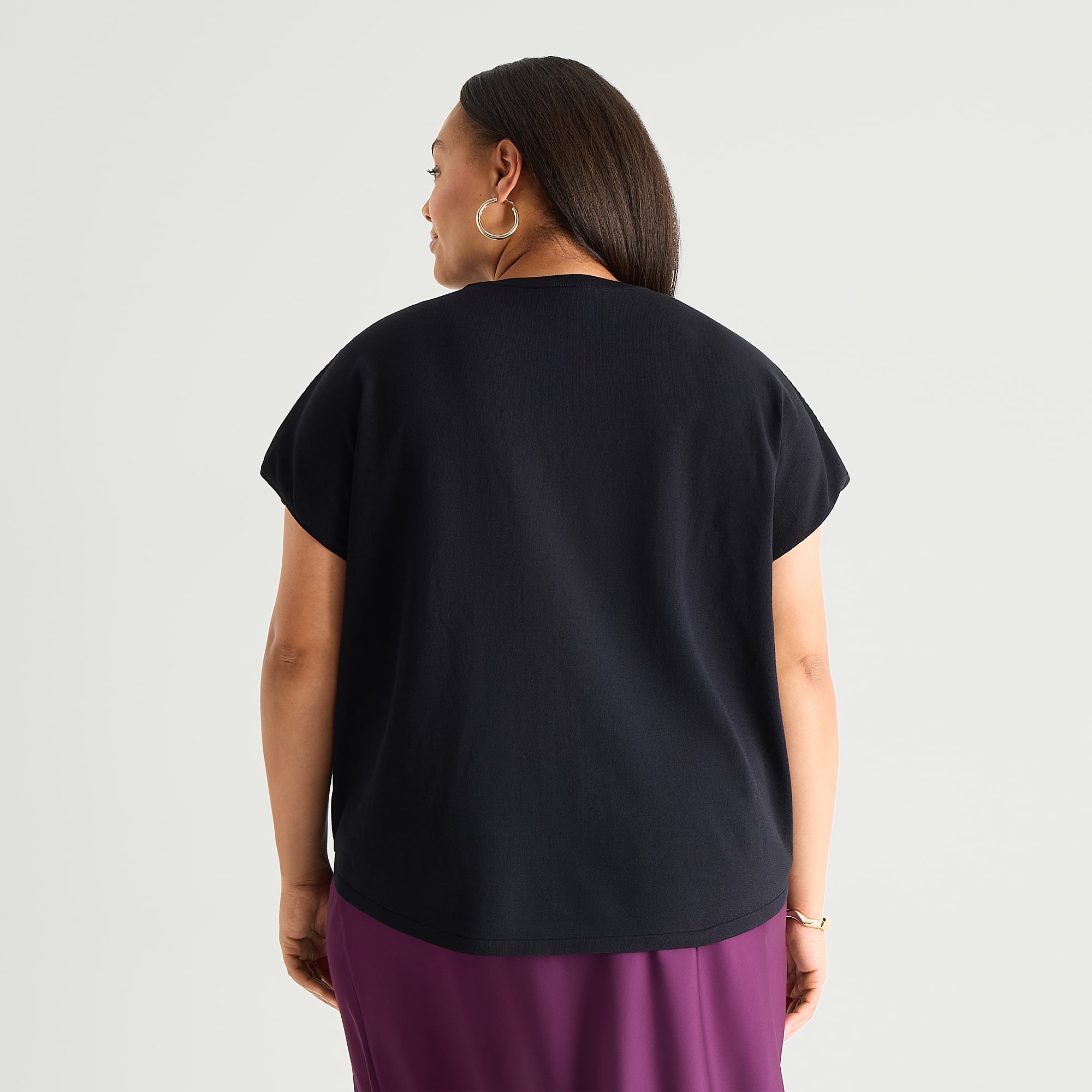 Worthington Plus Womens Crew Neck Sleeveless Pullover Sweater