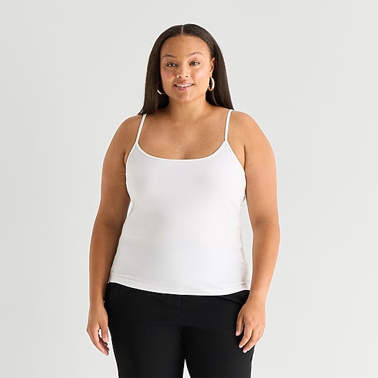 Worthington Womens Plus U Neck Sleeveless Camisole