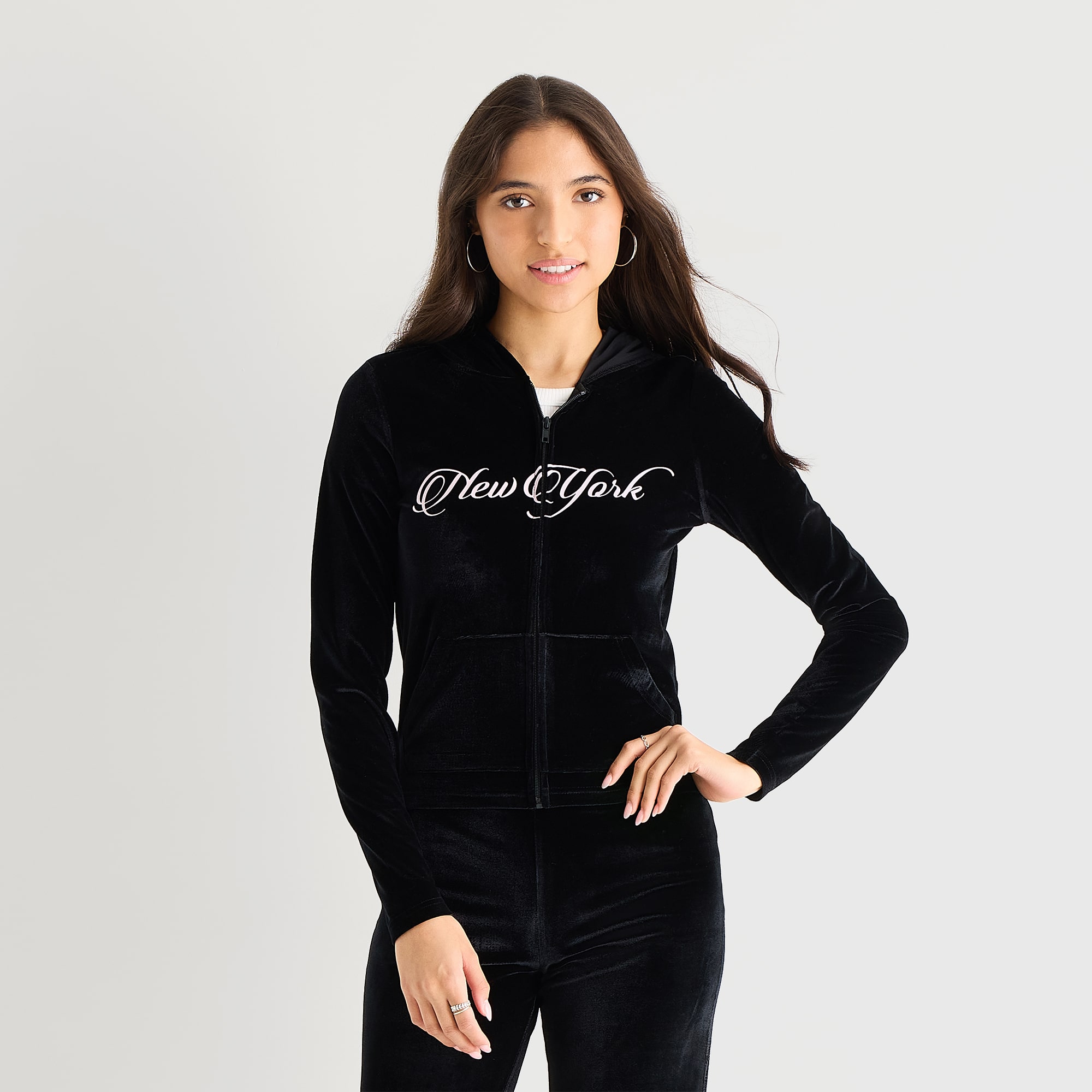 Forever 21 Womens Juniors Long Sleeve Zipper Hoodie