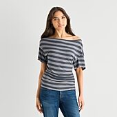 Forever 21 Womens Juniors Asymmetrical Neck Short Sleeve T-Shirt