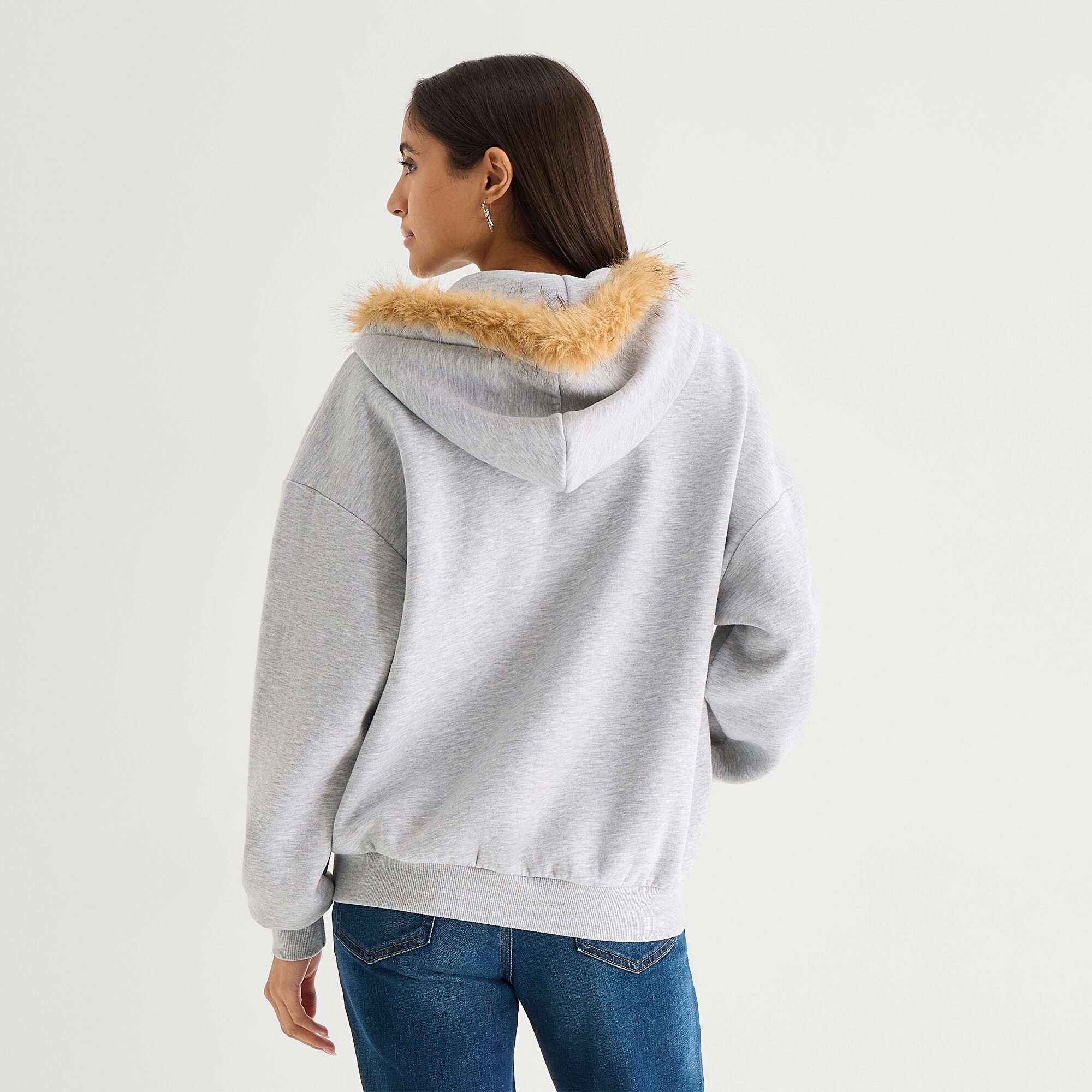 Forever 21 Womens Juniors Long Sleeve Fleece Zipper Hoodie