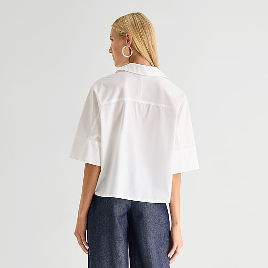 Worthington Womens Cuffed Short Sleeve Regular Fit Button-Down Shirt