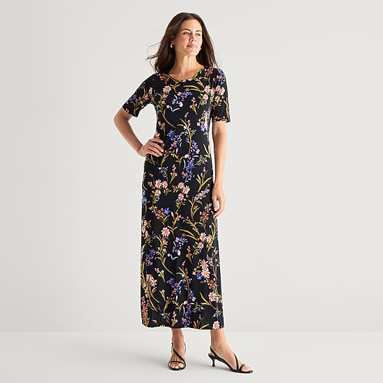 black msk dresses MSK Women's Medium Black Women's Chiffon-Sleeve Jersey Shift Dress NWT