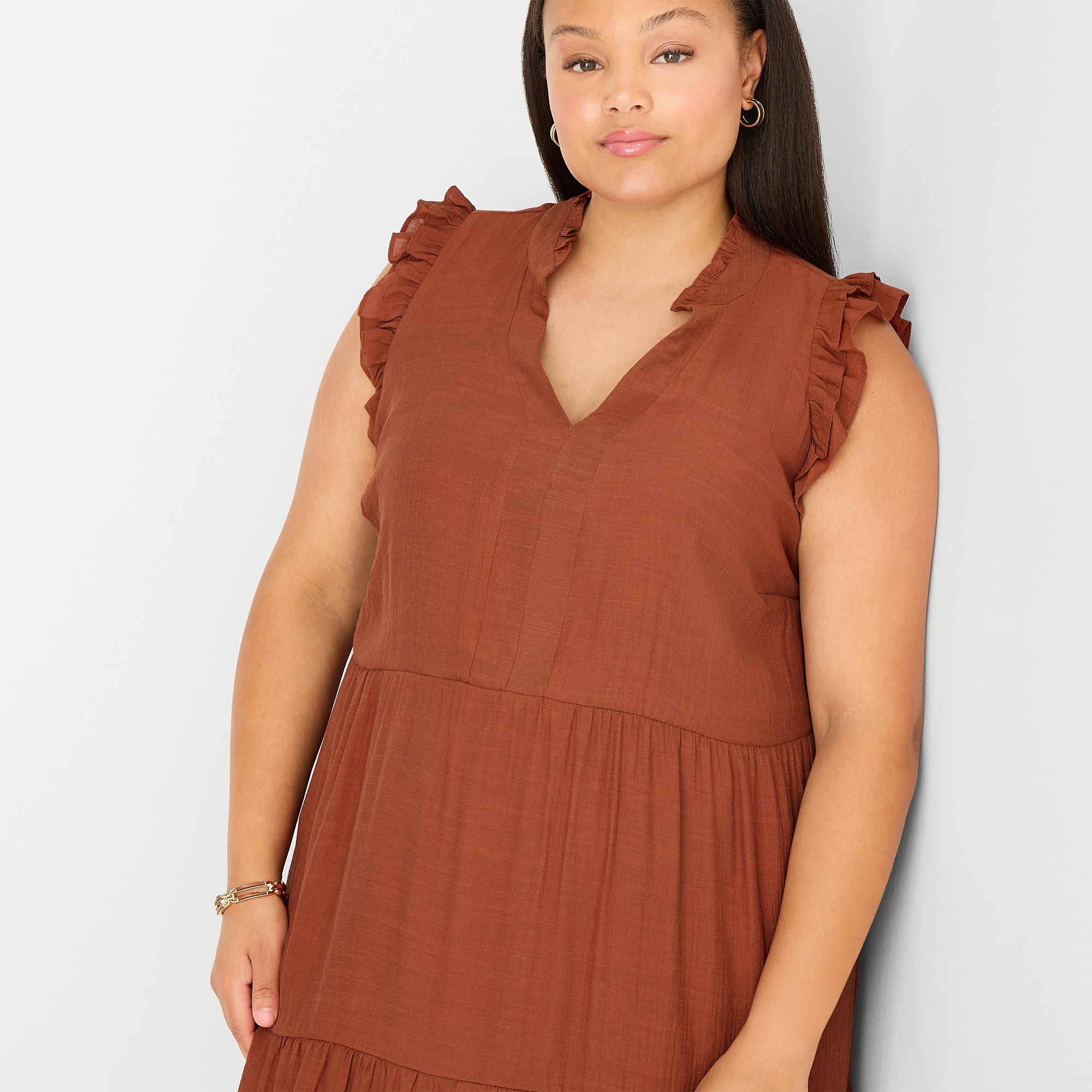 52seven Womens Plus Round Neck Sleeveless Shift Dress