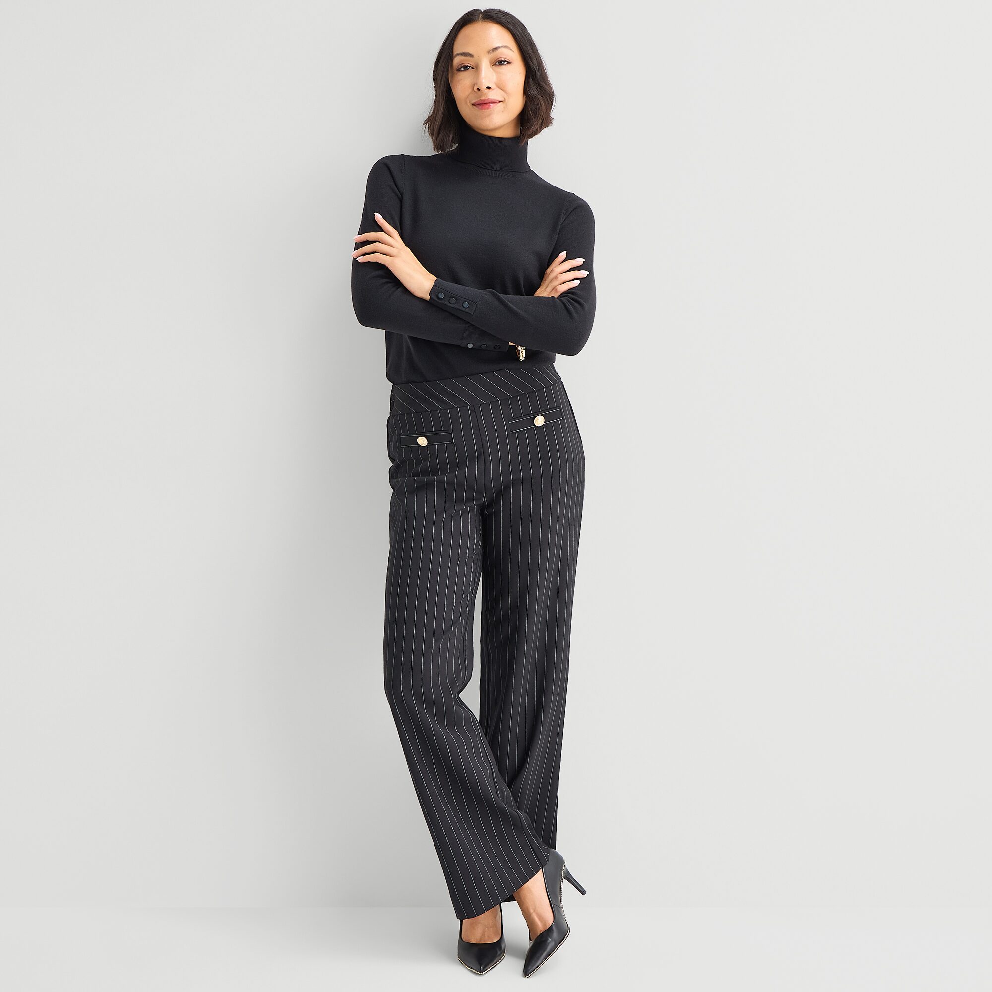 Liz Claiborne Luxe Womens Turtleneck Long Sleeve Pullover Sweater