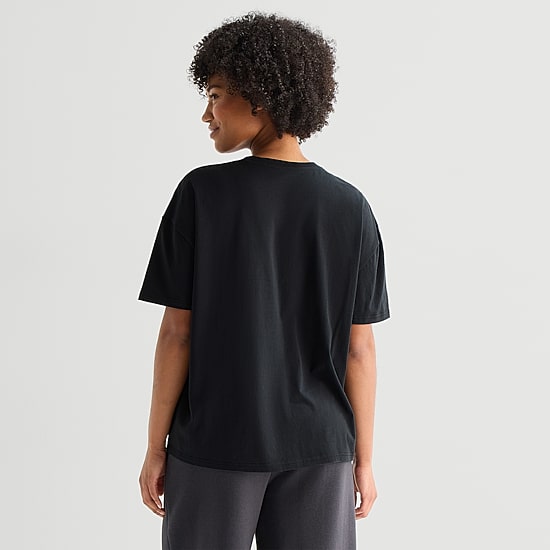 Hurley Womens Juniors Crew Neck Short Sleeve Loose Fit Graphic T-Shirt