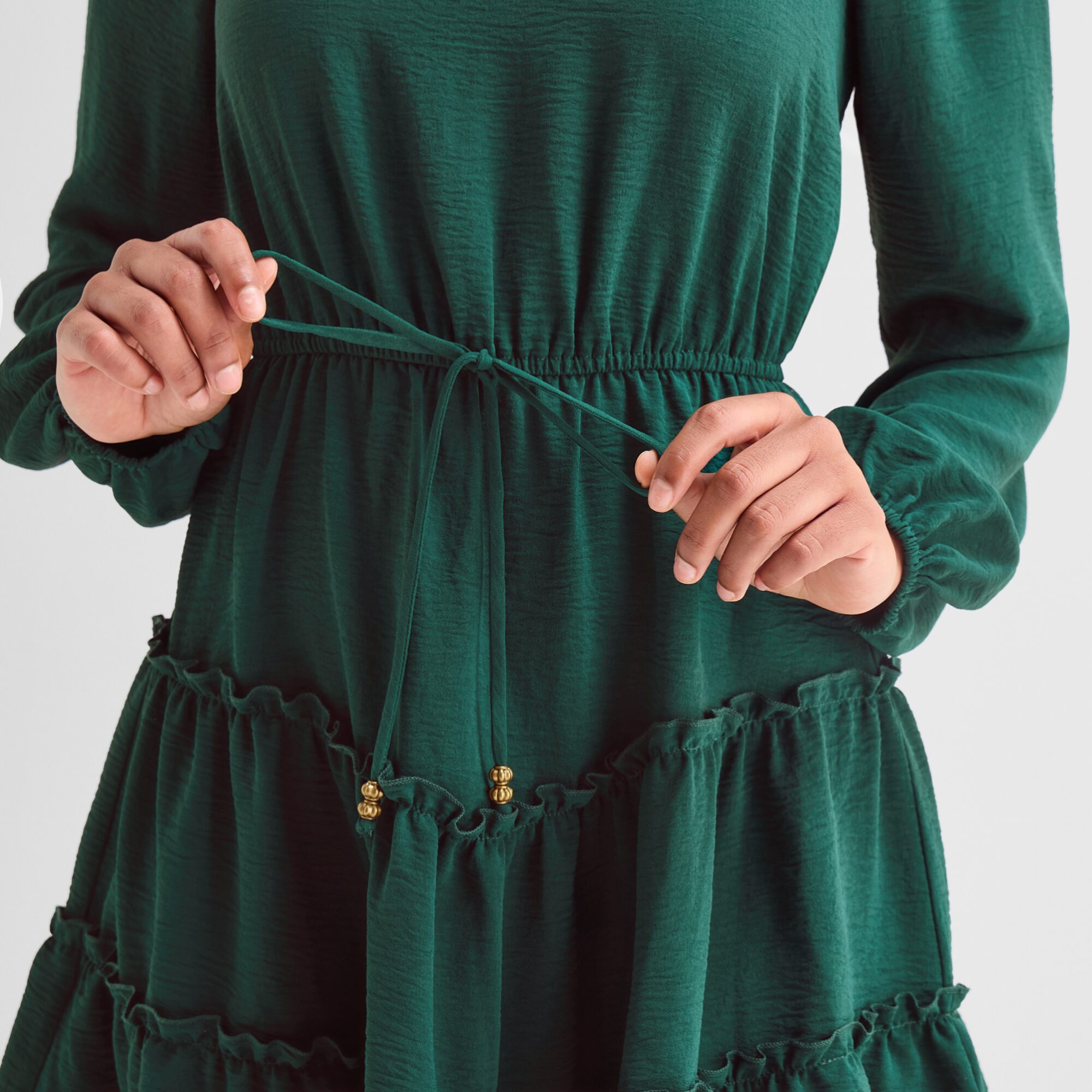 City Triangle Womens Juniors Square Neck Long Sleeve Balloon Fit + Flare Dress