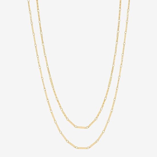 Made in Italy Womens 10K Gold 16 Inch Link Chain Necklace