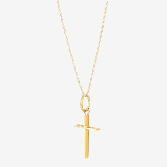Limited Quantities! Womens 14K Gold Cross 18 Inch Pendant Necklace