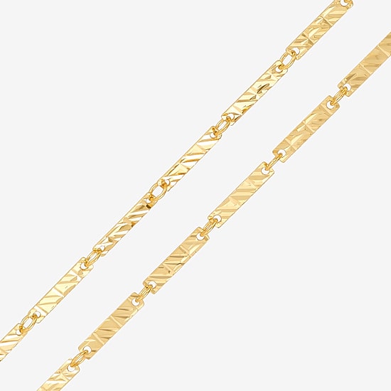 Made in Italy Womens 10K Gold 16 Inch Link Chain Necklace