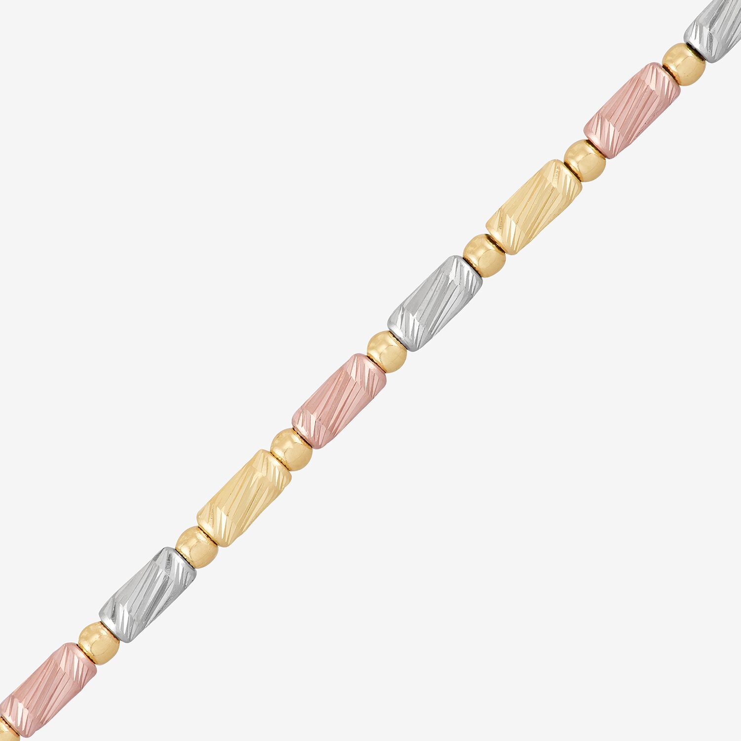 Made in Italy Womens 10K Tri-Color Gold Bolo Bracelet