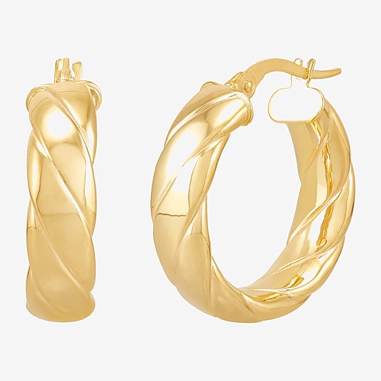 Made in Italy Womens 10K Gold 21mm Hoop Earrings