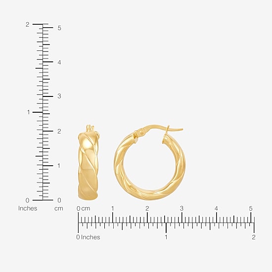 Made in Italy Womens 10K Gold 21mm Hoop Earrings