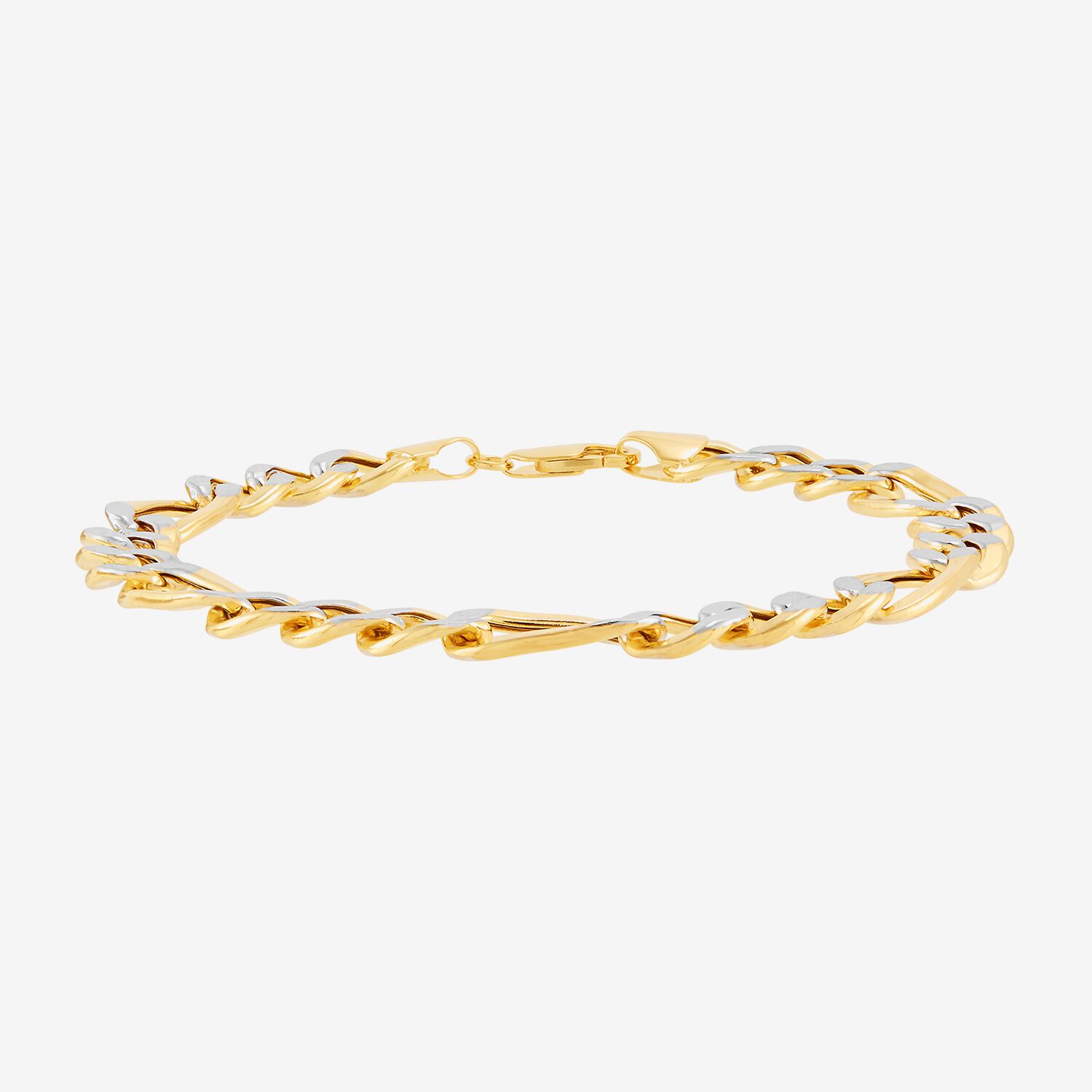 Limited Quantities! Womens 10K Gold 8 Inch Hollow Figaro Chain Bracelet