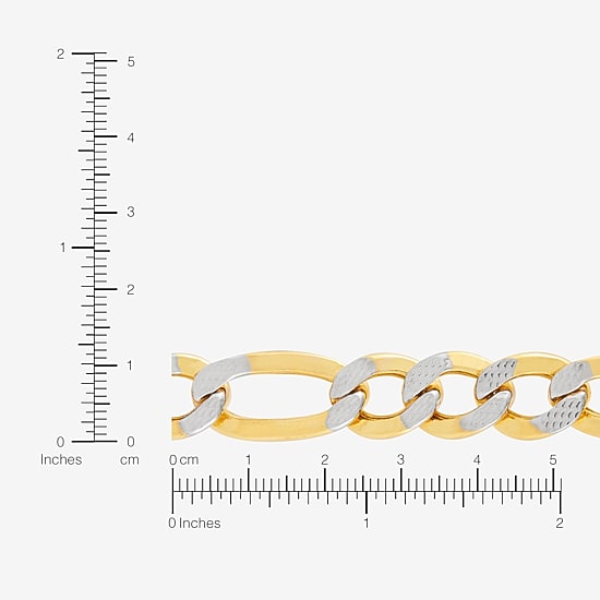 Limited Quantities! Womens 10K Gold 8 Inch Hollow Figaro Chain Bracelet
