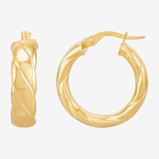 Made in Italy Womens 10K Gold 21mm Hoop Earrings