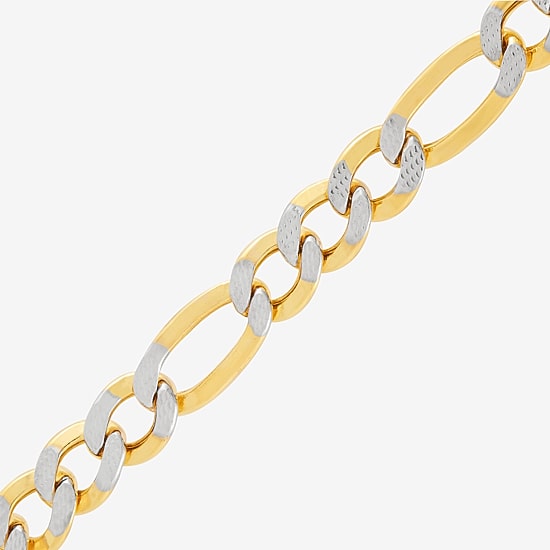 Limited Quantities! Womens 10K Gold 8 Inch Hollow Figaro Chain Bracelet