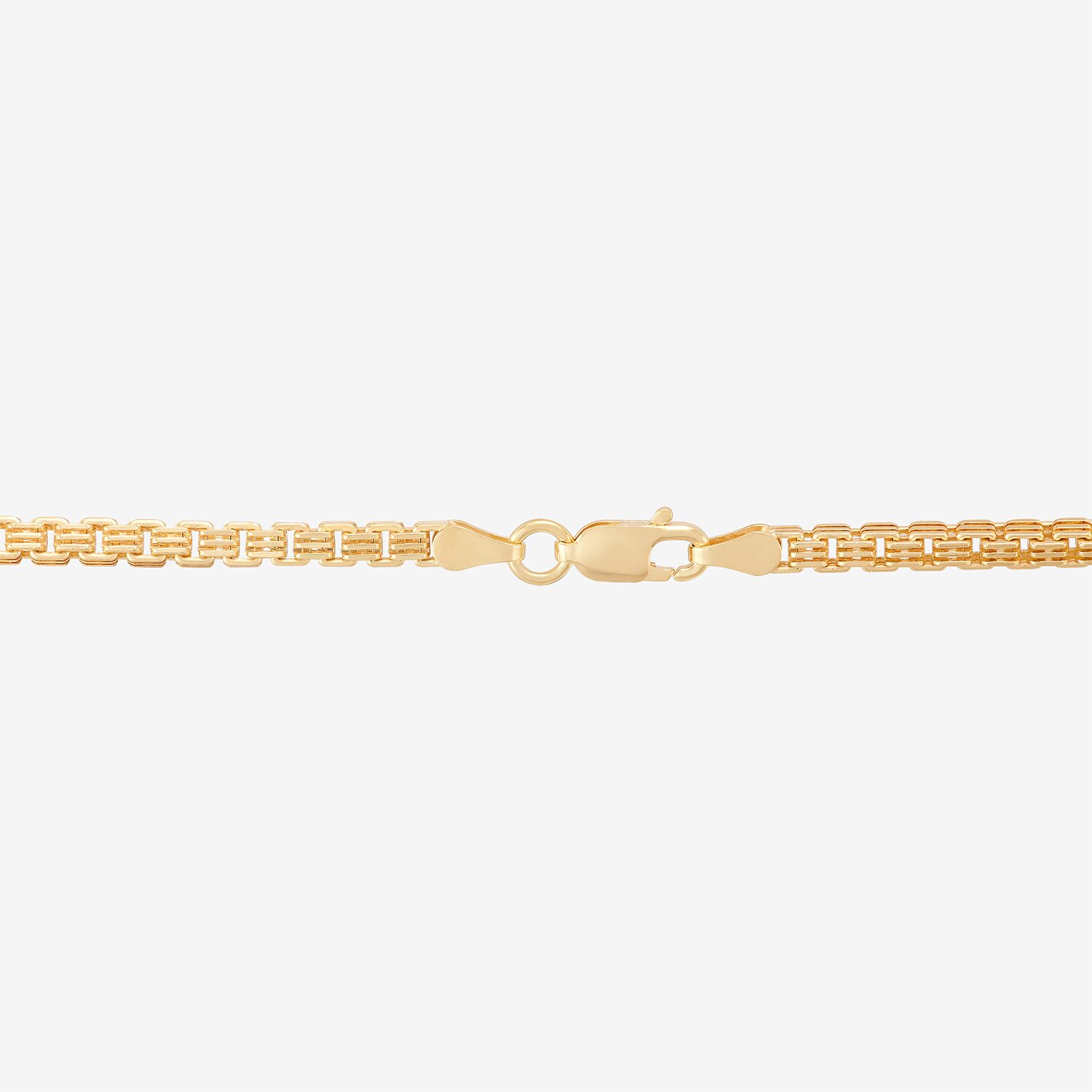 Made in Italy Unisex Adult 18K Gold Over Silver Inch Box Chain Necklace