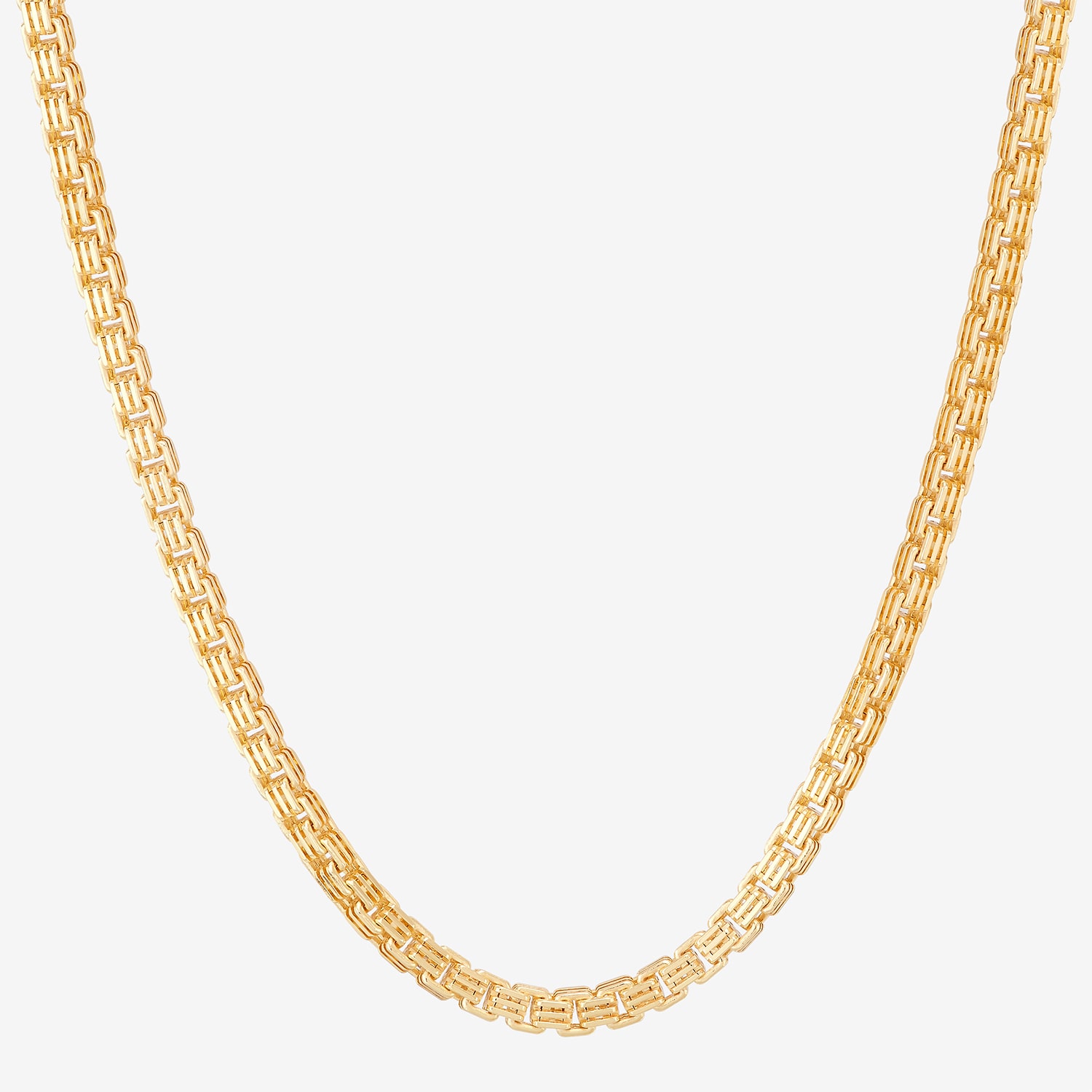 Made in Italy Unisex Adult 18K Gold Over Silver Inch Box Chain Necklace