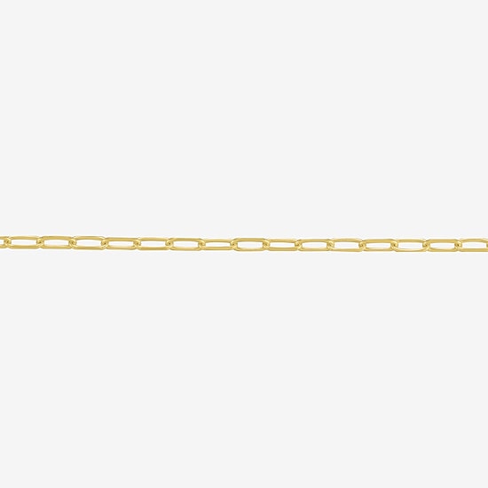 Womens 18K Gold Over Silver 24 Inch Paperclip Chain Necklace