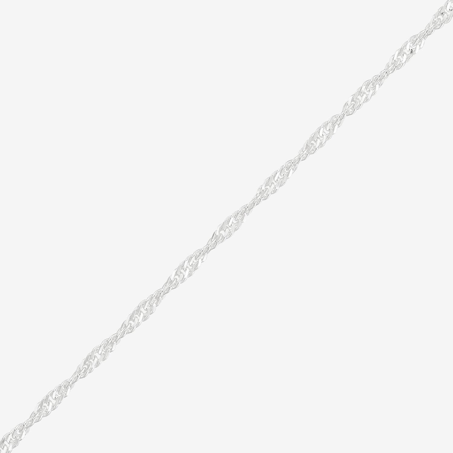 Womens Sterling Silver 24 Inch Singapore Chain Necklace