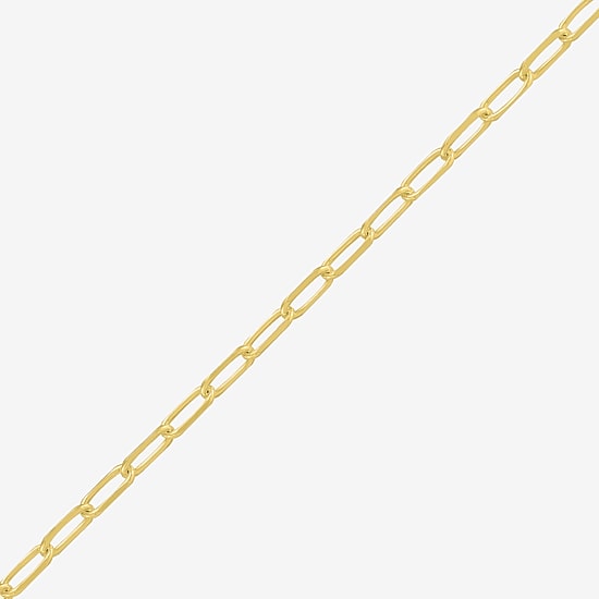 Womens 18K Gold Over Silver 24 Inch Paperclip Chain Necklace