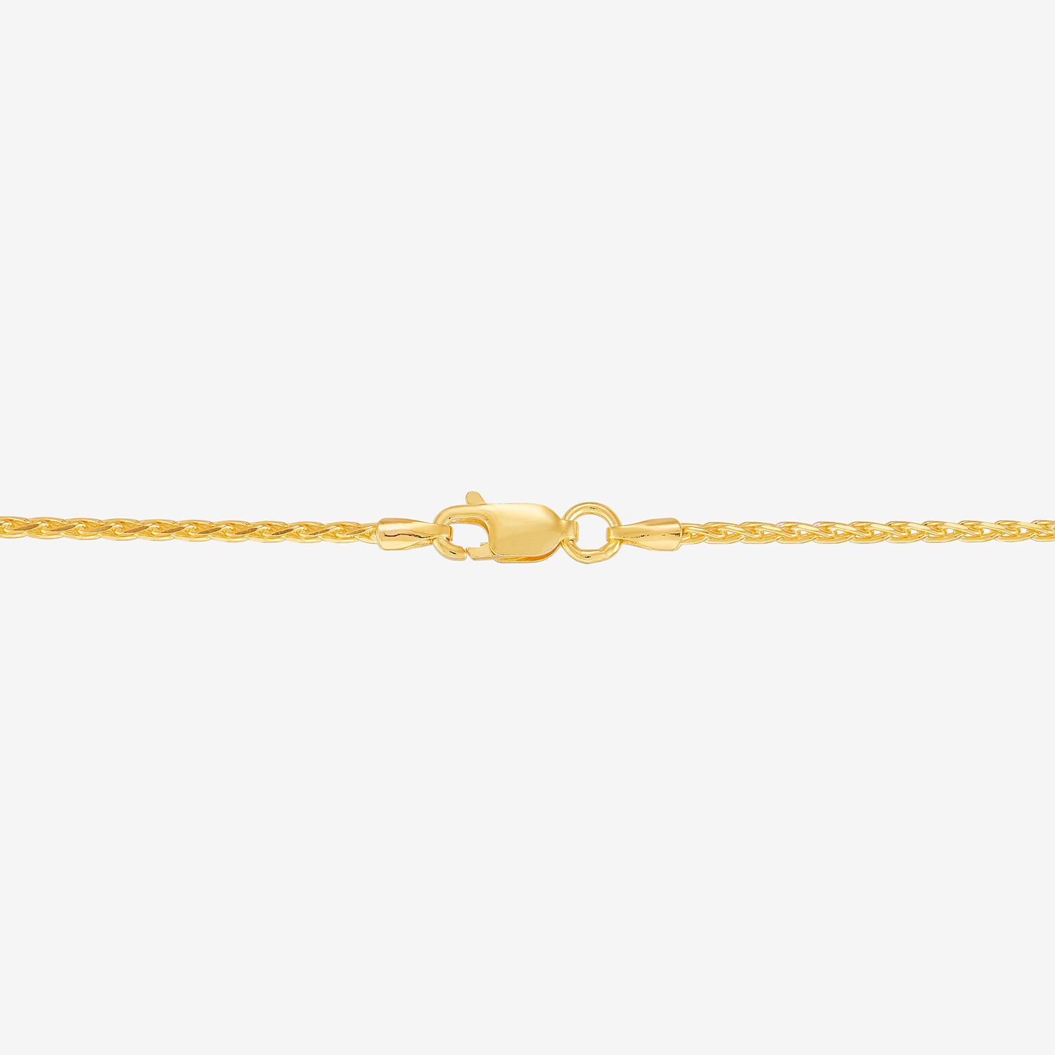 Womens 24K Gold Over Silver 16 Inch Wheat Chain Necklace