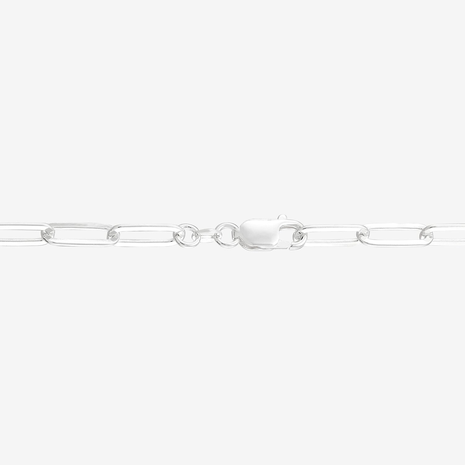 Womens Sterling Silver Inch Paperclip Chain Necklace