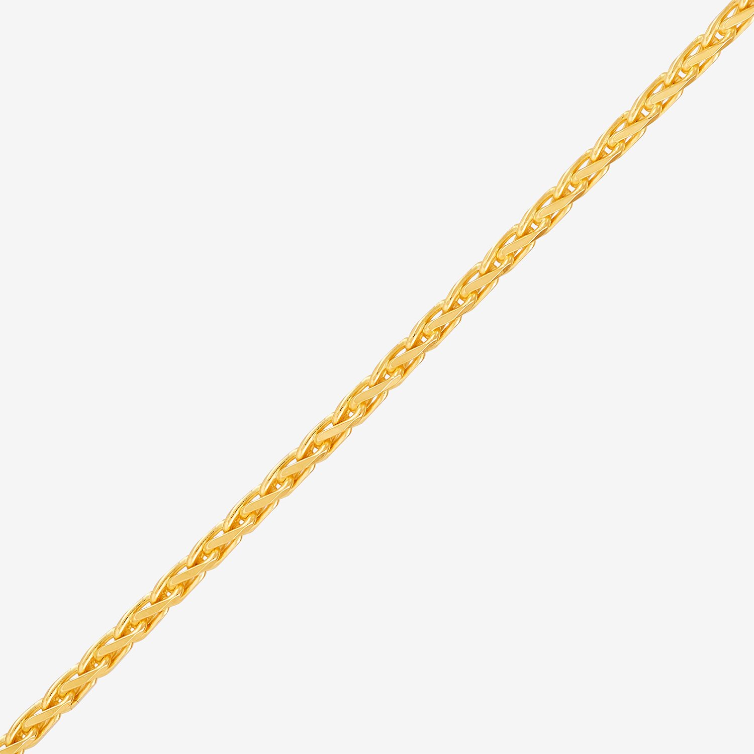 Womens 24K Gold Over Silver 16 Inch Wheat Chain Necklace
