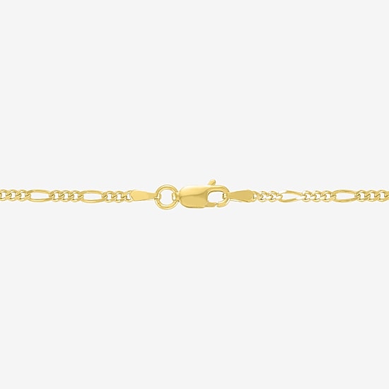 Mens 18K Gold Over Silver 24 Inch Figaro Chain Necklace
