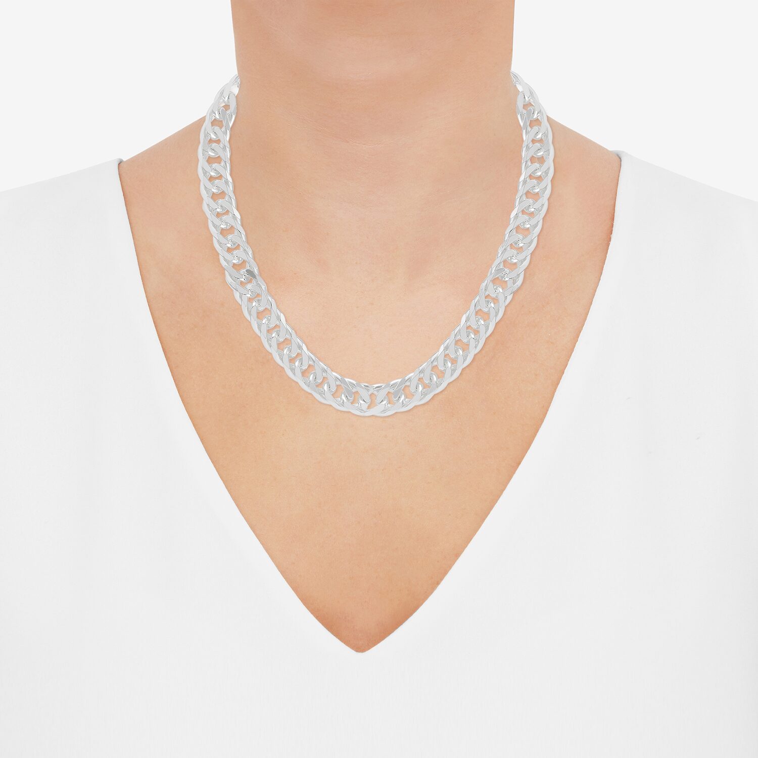 Womens Sterling Silver 18 Inch Link Chain Necklace