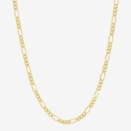 Mens 18K Gold Over Silver 24 Inch Figaro Chain Necklace