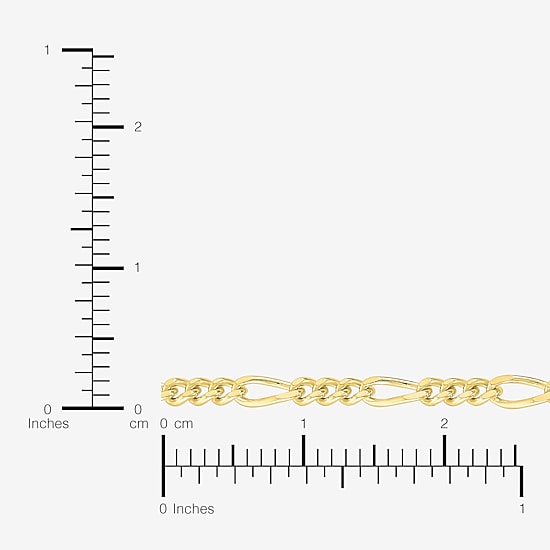 Mens 18K Gold Over Silver 24 Inch Figaro Chain Necklace