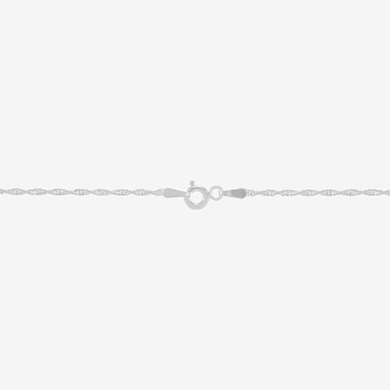 Womens Sterling Silver 24 Inch Singapore Chain Necklace