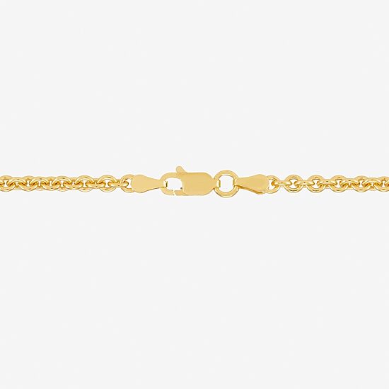Womens 18K Gold Over Silver 24 Inch Rolo Chain Necklace
