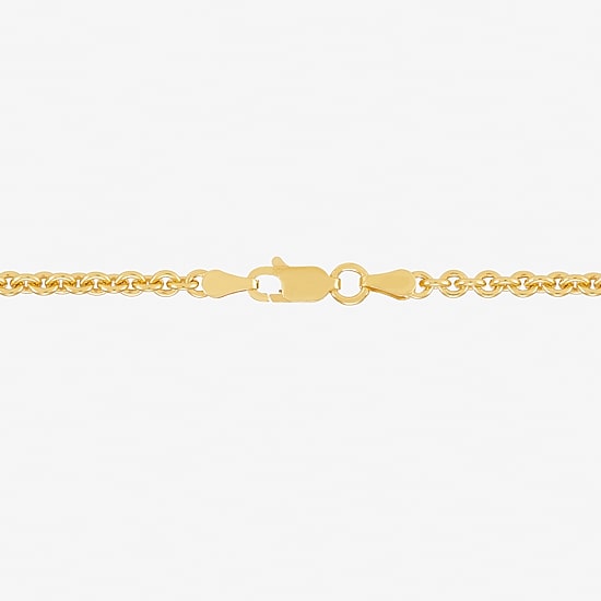 Womens 18K Gold Over Silver 16 Inch Rolo Chain Necklace