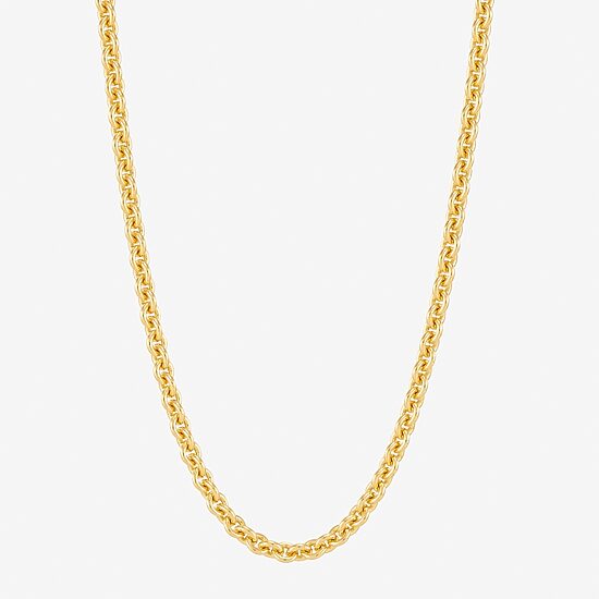 Womens 18K Gold Over Silver 24 Inch Rolo Chain Necklace