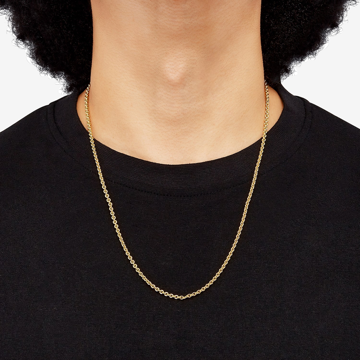 Womens 18K Gold Over Silver 24 Inch Rolo Chain Necklace