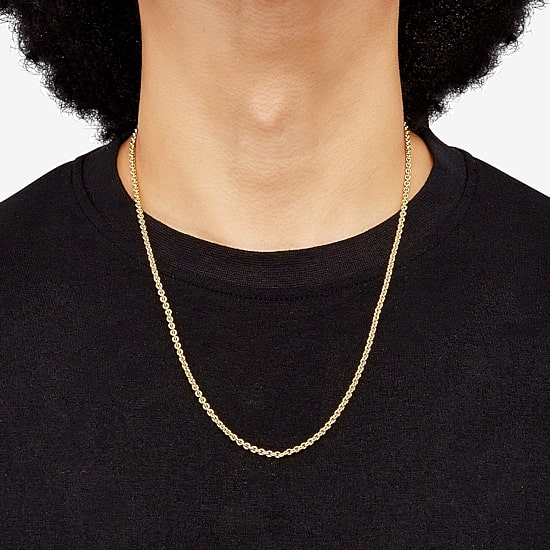 Womens 18K Gold Over Silver 24 Inch Rolo Chain Necklace